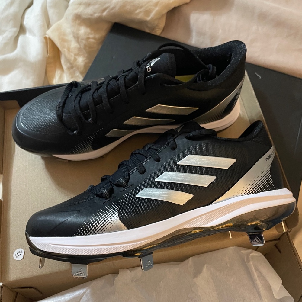 Adidas Pure Hustle 2.0 Softball Metal Cleats.  size 8.5